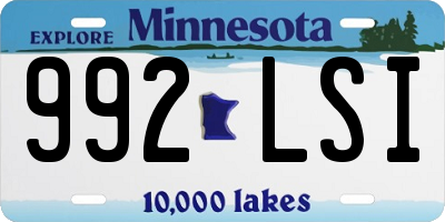 MN license plate 992LSI