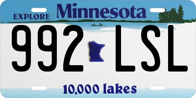 MN license plate 992LSL