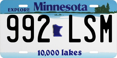 MN license plate 992LSM