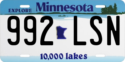 MN license plate 992LSN