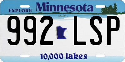 MN license plate 992LSP