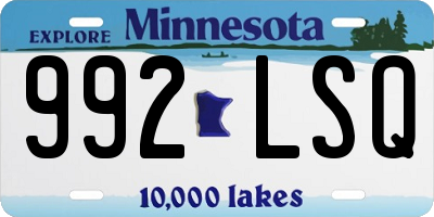 MN license plate 992LSQ
