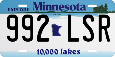 MN license plate 992LSR