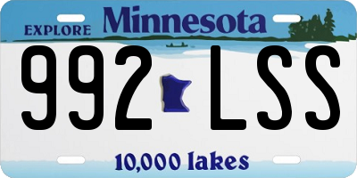 MN license plate 992LSS