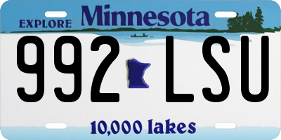 MN license plate 992LSU