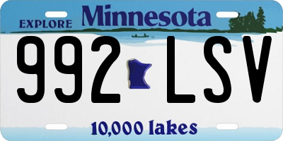 MN license plate 992LSV