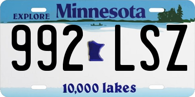 MN license plate 992LSZ