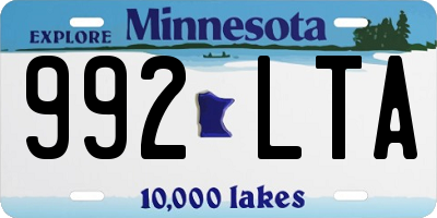 MN license plate 992LTA