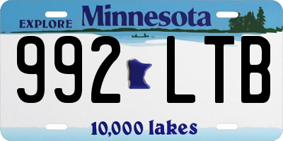 MN license plate 992LTB