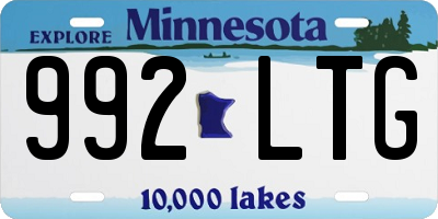 MN license plate 992LTG