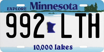 MN license plate 992LTH