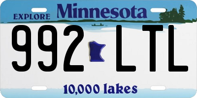 MN license plate 992LTL