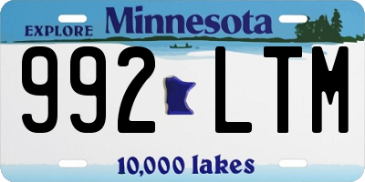 MN license plate 992LTM
