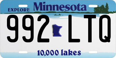 MN license plate 992LTQ