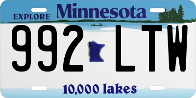 MN license plate 992LTW