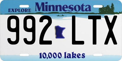 MN license plate 992LTX