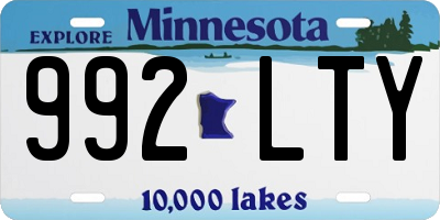 MN license plate 992LTY