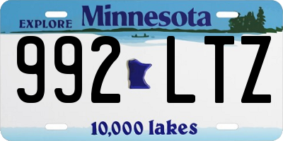 MN license plate 992LTZ