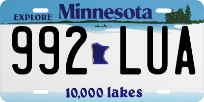 MN license plate 992LUA