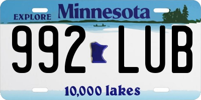 MN license plate 992LUB