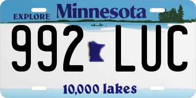MN license plate 992LUC