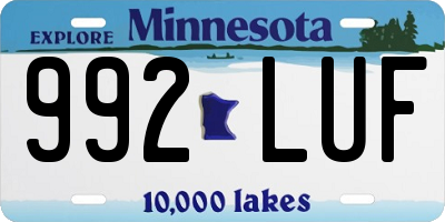 MN license plate 992LUF