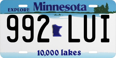 MN license plate 992LUI