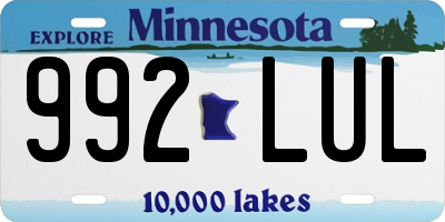 MN license plate 992LUL