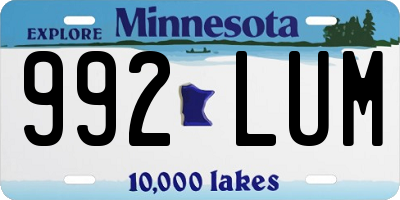 MN license plate 992LUM