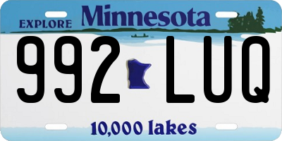 MN license plate 992LUQ