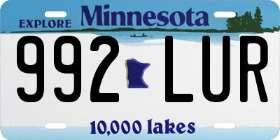 MN license plate 992LUR