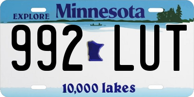 MN license plate 992LUT