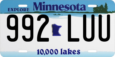 MN license plate 992LUU