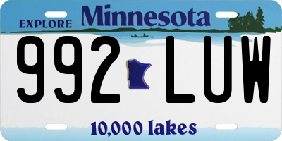 MN license plate 992LUW