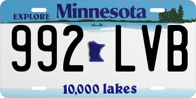 MN license plate 992LVB