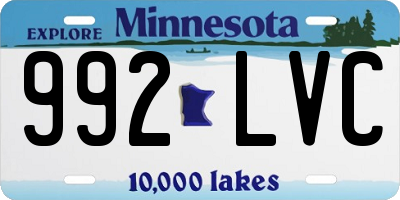 MN license plate 992LVC