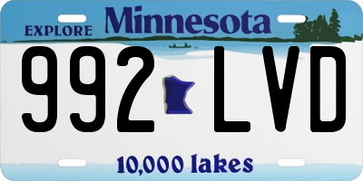 MN license plate 992LVD