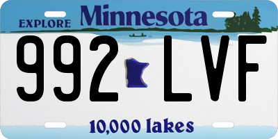 MN license plate 992LVF