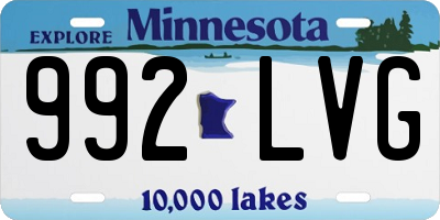 MN license plate 992LVG