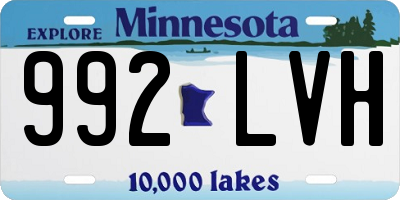MN license plate 992LVH