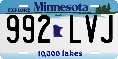 MN license plate 992LVJ