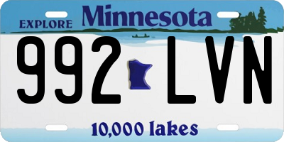 MN license plate 992LVN