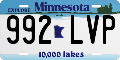 MN license plate 992LVP