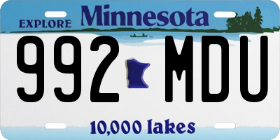 MN license plate 992MDU