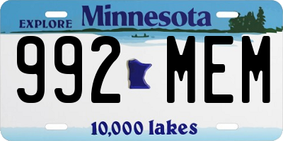MN license plate 992MEM
