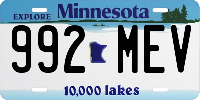 MN license plate 992MEV