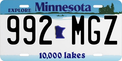 MN license plate 992MGZ