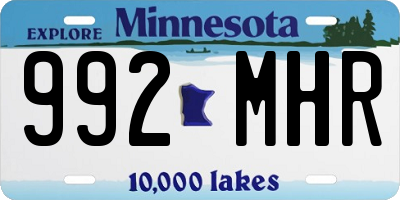 MN license plate 992MHR