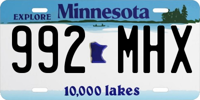 MN license plate 992MHX