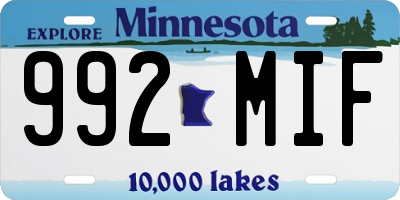 MN license plate 992MIF